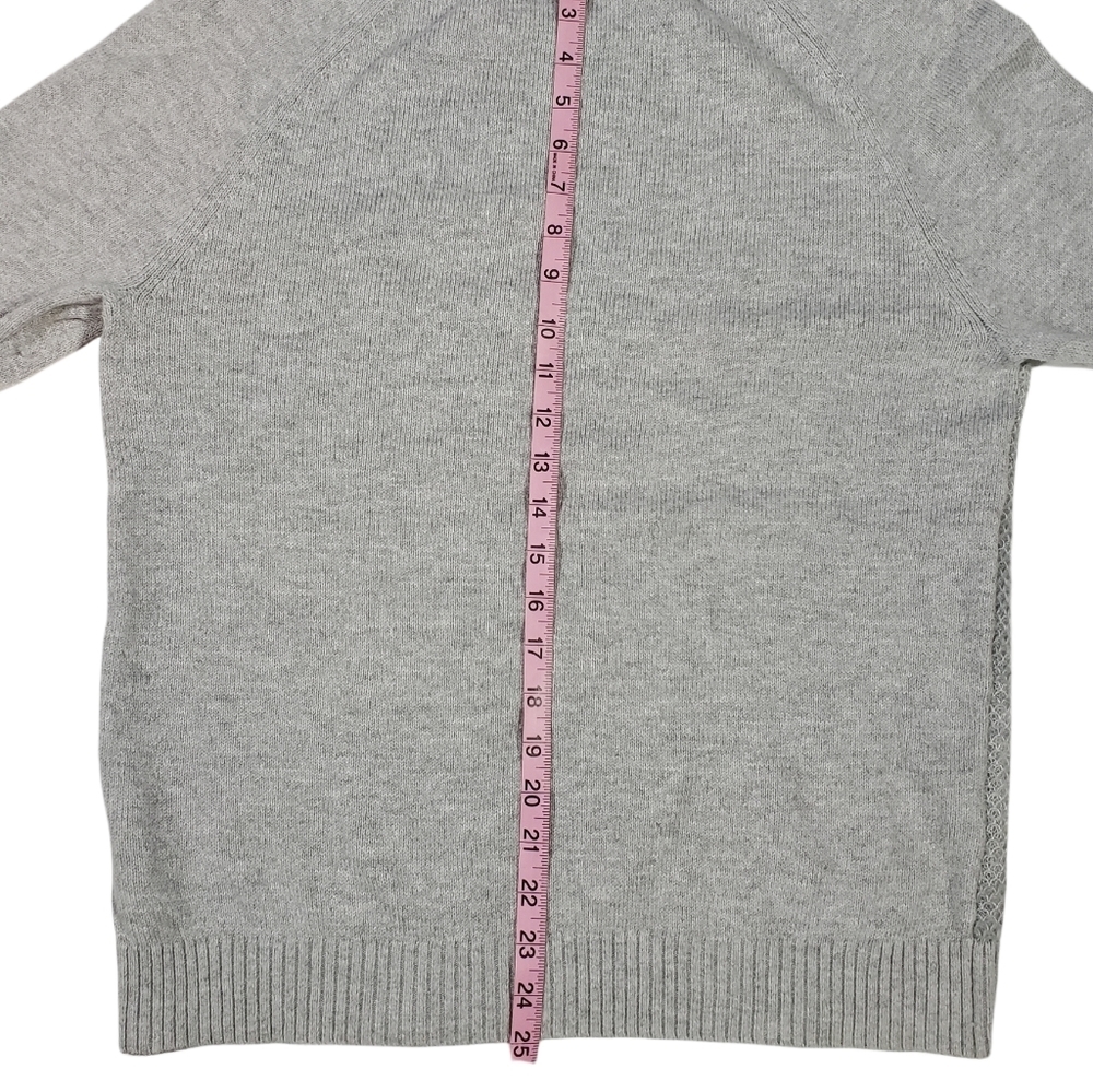 Tommy Hilfiger Light Gray Wool Blend Sweater Size Large Raglan Sleeve Semi-Sheer - Picture 11 of 12